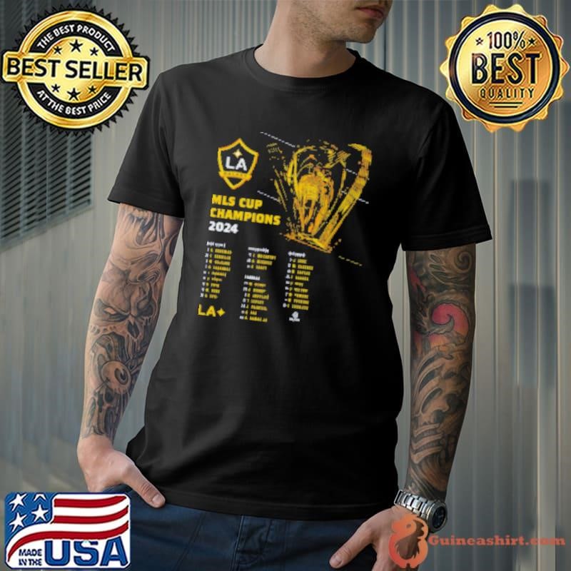LA Galaxy 500 Level 2024 MLS Cup Champions Roster Shirt