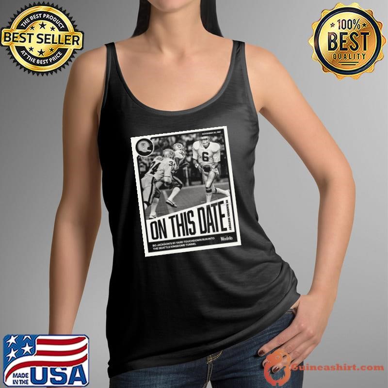 Las Vegas Raiders On This Date Bo Jackson’s 91-Yard Touchdown Run Into The Seattle Kingdome Tunnel Poster Tank Top