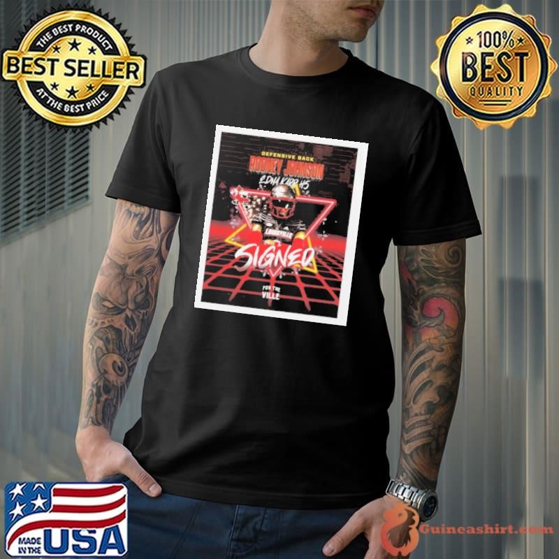 Louisville Cardinals shirt Signed Defensive Back Rodney Johnson Edna Karr HS For The Ville hirt