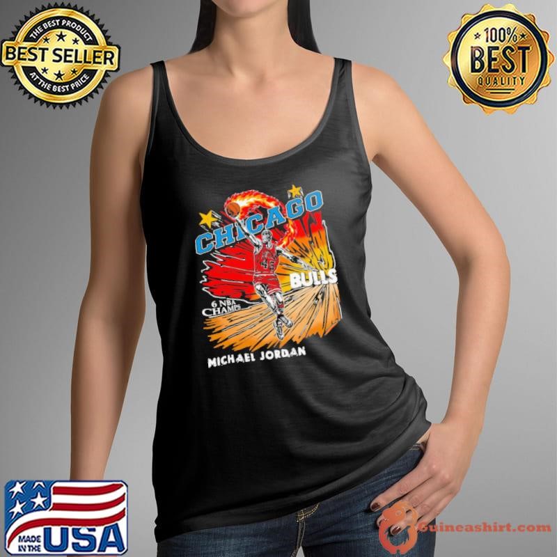 Michael Jordan Chicago Bulls 6 NBA Champs Graphic Tank Top