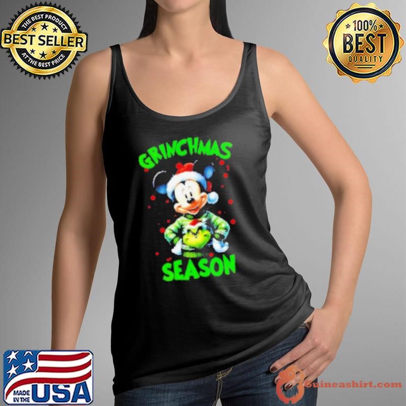 Mickey wear Grinch Grinchmas Season Christmas Tank Top