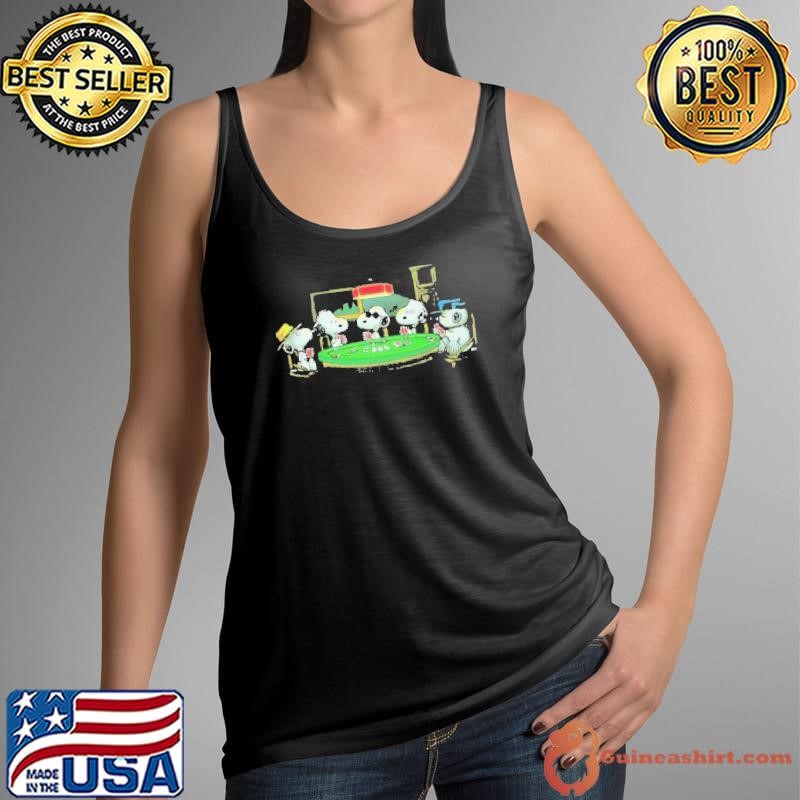 Peanuts Snoopy Playing Poker Cards Tank Top