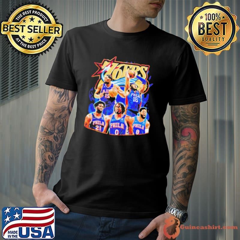 Philadelphia 76ers man’s basketball player poster graphic shirt