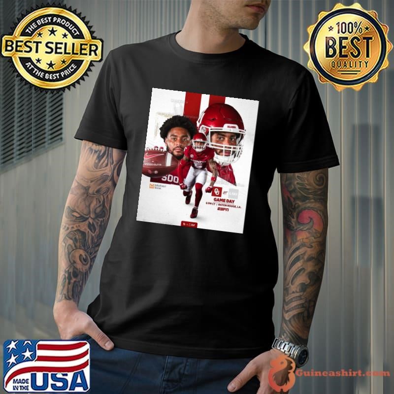 Poster Battle in the Bayou Oklahoma Sooners vs LSU Tigers Game Day Baton Rouge LA Nov 30 2024 shirt