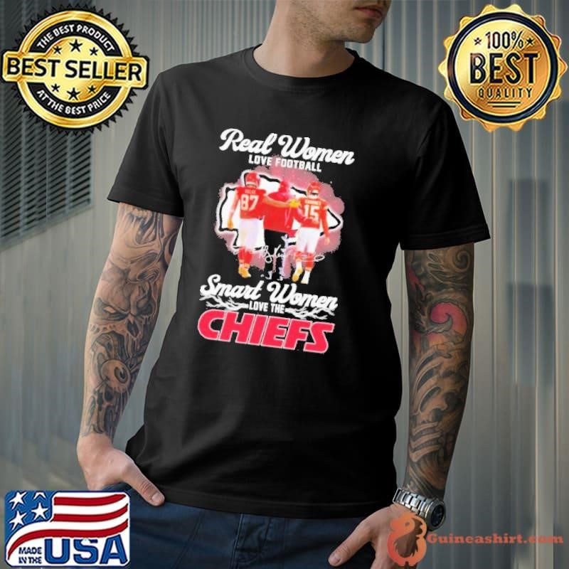 Real Women Love Football Smart Women Love The Chiefs Kelce Mahomes And Andy Reid 2024 Shirt