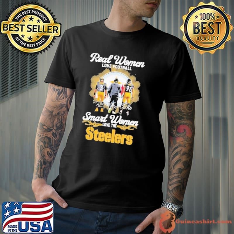 Real Women Love Football Smart Women Love The Steelers Wilson, Watt And Mike Tomlin Shirt
