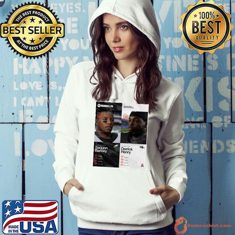 Running Back Matchup Ratings Madden NFL 25 Philadelphia Eagles Saquon Barkley Vs Baltimore Ravens Derrick Henry Poster Hoodie