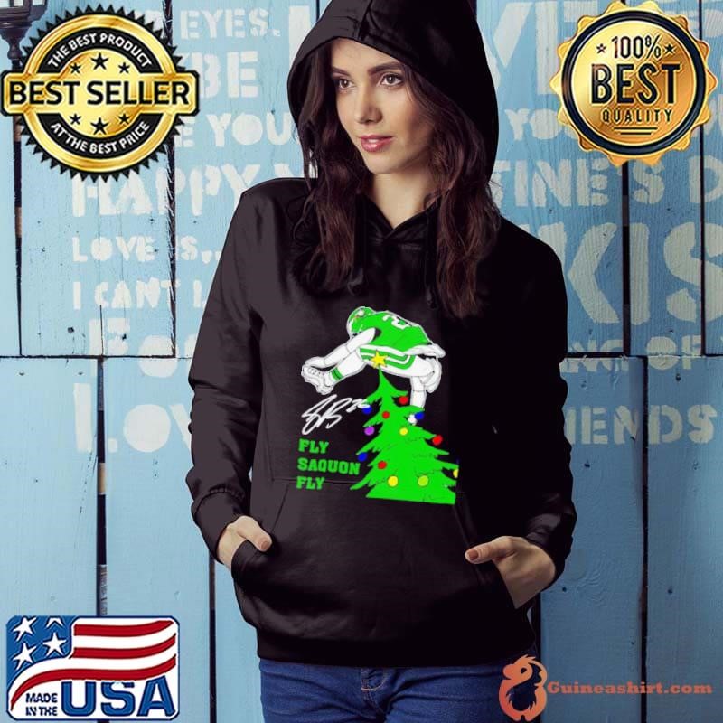 Saquon Barkley Jumping Over Christmas Tree Funny Fly Saquon Fly Hoodie