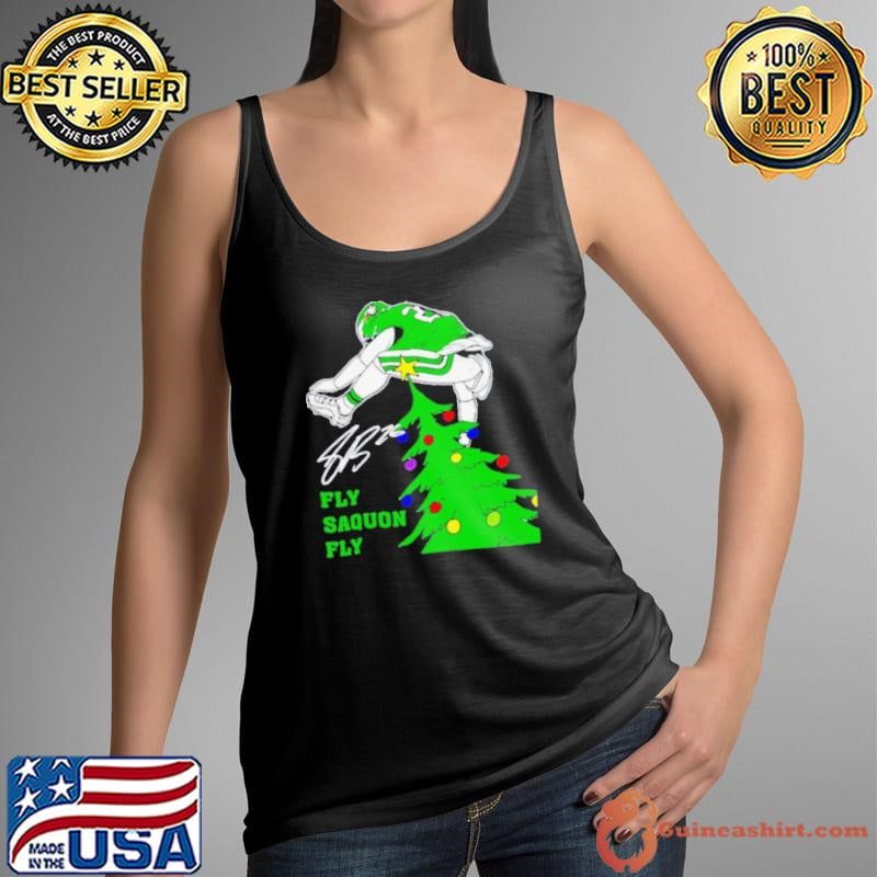 Saquon Barkley Jumping Over Christmas Tree Funny Fly Saquon Fly shirt