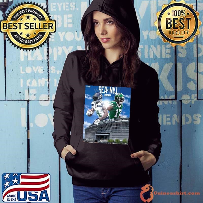 Seattle Seahawks At New York Jets Week 13 Metlife Stadium On The Road Again Poster Hoodie