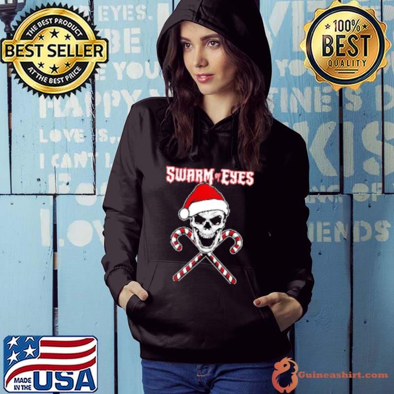 Skull Candy Canes Swarm Of Eyes Christmas 2024 Hoodie
