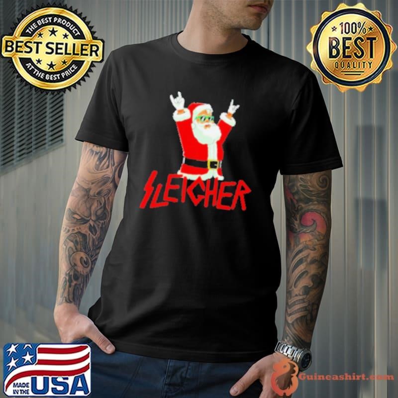 Sleigher Christmas Heavy Metal Music Shirt