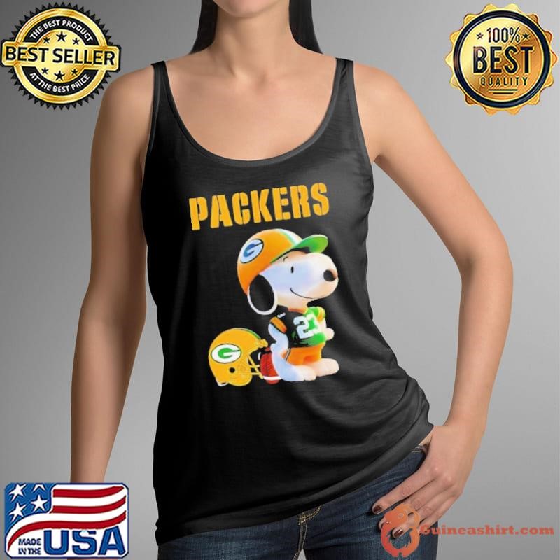 Snoopy Joe Cool Green Bay Packers Football Tank Top