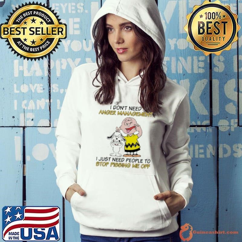 Snoopy and Charlie Brown I don't need anger management I just need people Shirt