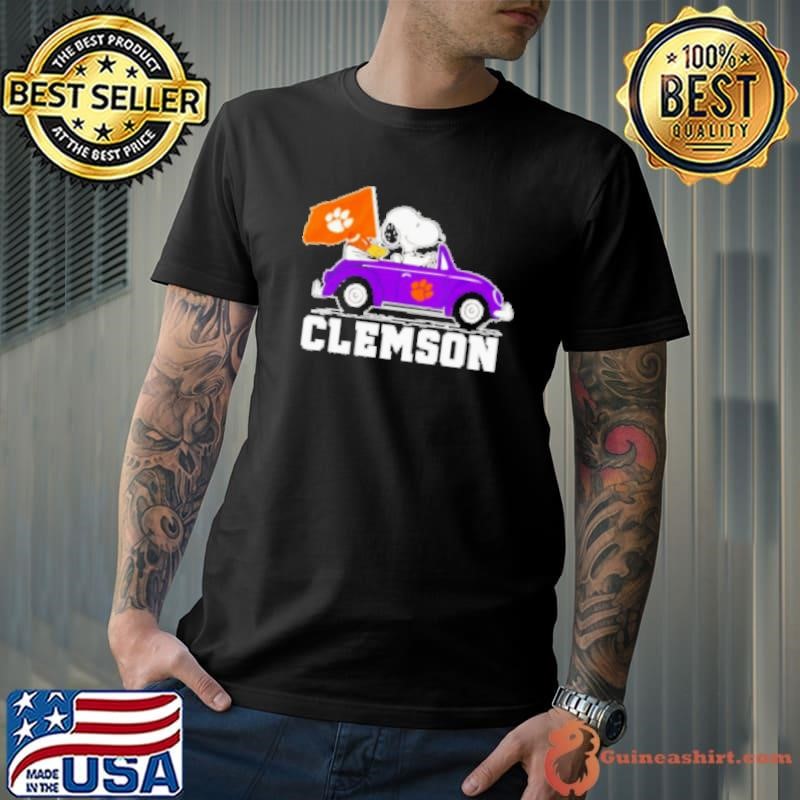 Snoopy and Woodstock driving car Clemson Tigers Unisex