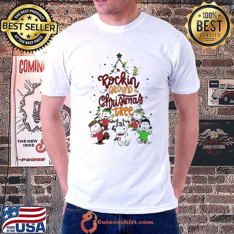 Snoopy merry xmas 2024 rocking around tree ornament shirt