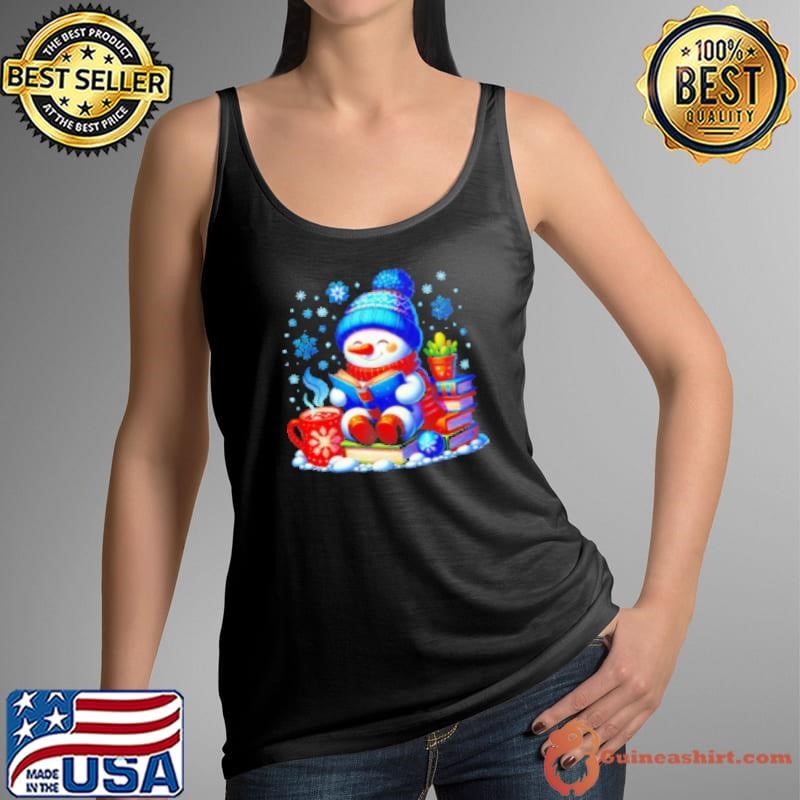 Snowman reading books Christmas Shirt