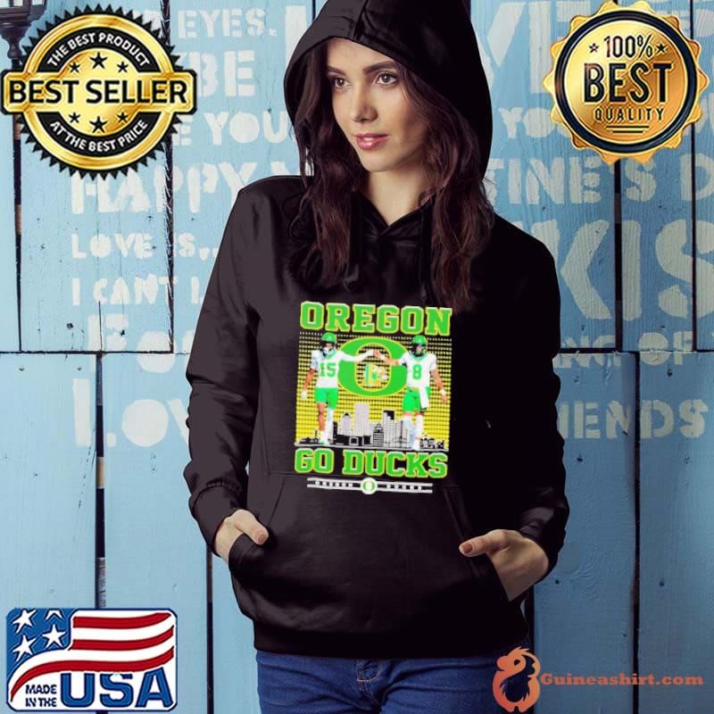 Tez Johnson vs Dillon Gabriel Oregon Ducks go Ducks city skyline Hoodie