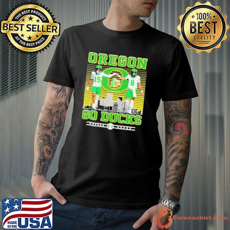 Tez Johnson vs Dillon Gabriel Oregon Ducks go Ducks city skyline shirt