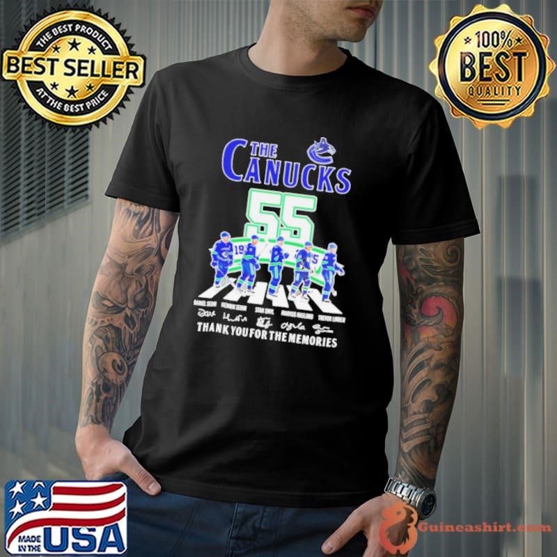 The Vancouver Canucks 55 Years 1970 2025 thank you signatures shirt