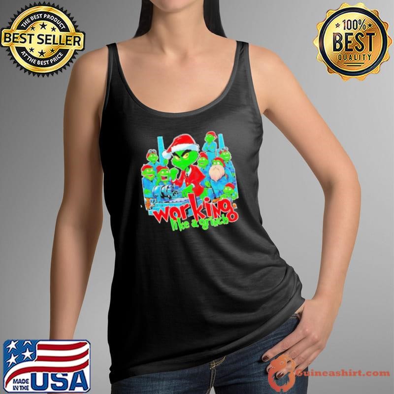 Working like a Grinch Christmas mechanic shirt