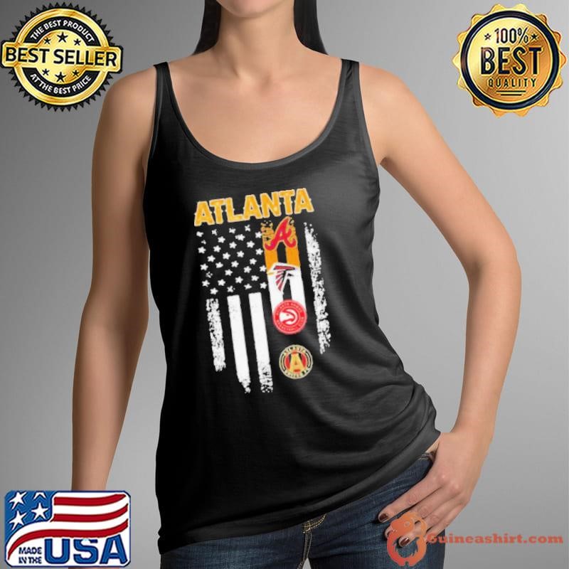 Atlanta Braves Falcons Atlanta Hawks All Sports US Flag Tank Top