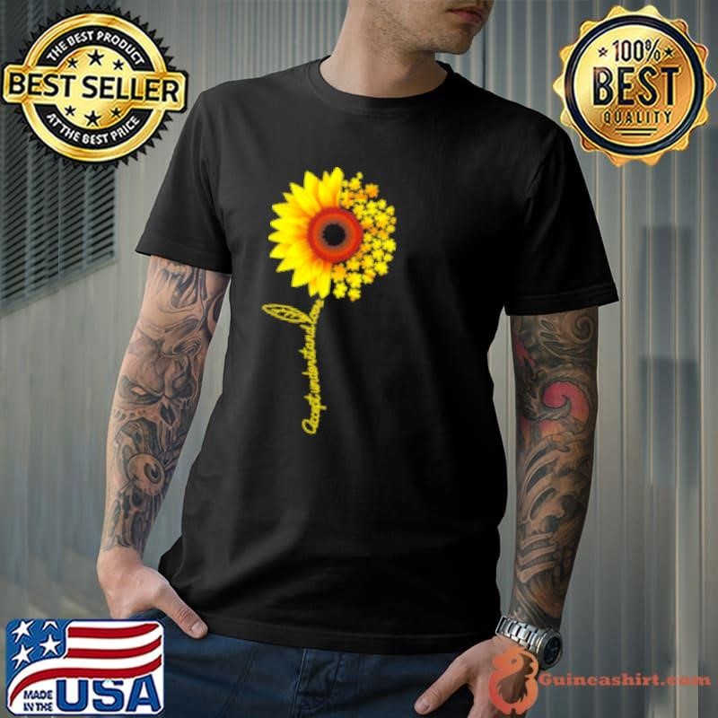 Autism Puzzle Piece Sunflower T Shirt Unisex