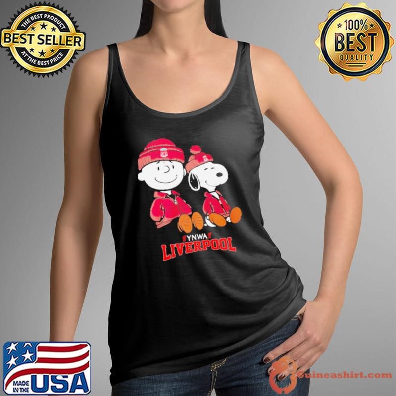 Charlie Brown and Snoopy YNWA Liverpool sitting Tank Top