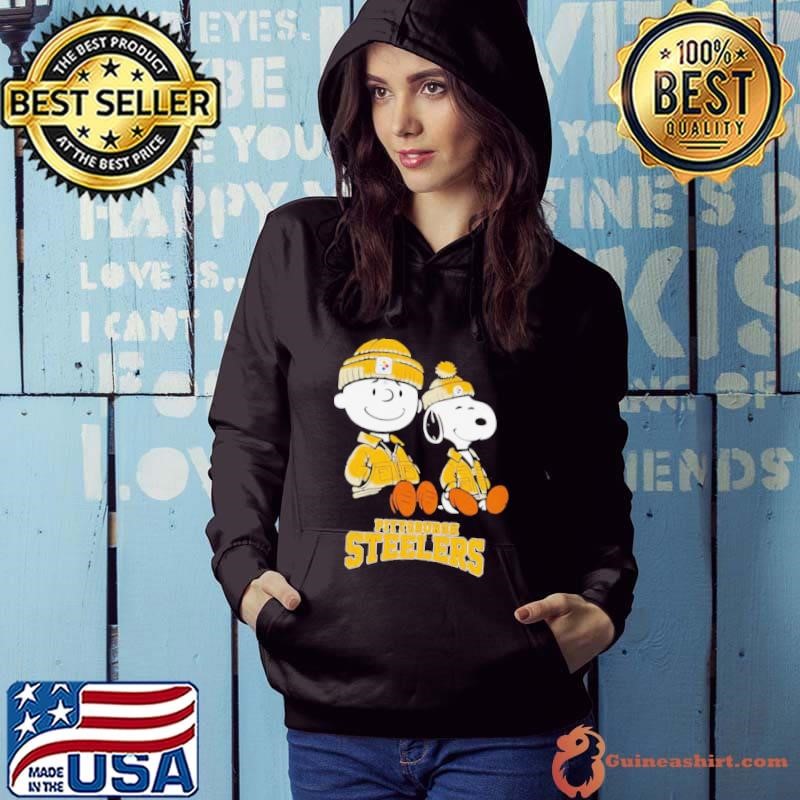 Charlie Brown and Snoopy sitting Pittsburgh Steelers shirt