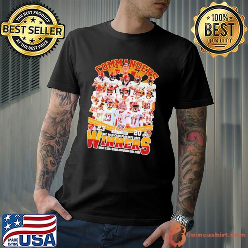 Commanders NFC Wild Card Playoffs 2025 winners signatures shirt