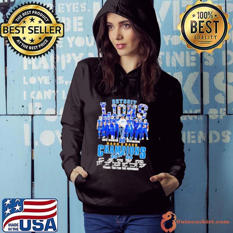 Detroit Lions NFC North Division back 2 back Champions 2024 thank you for the memories Hoodie