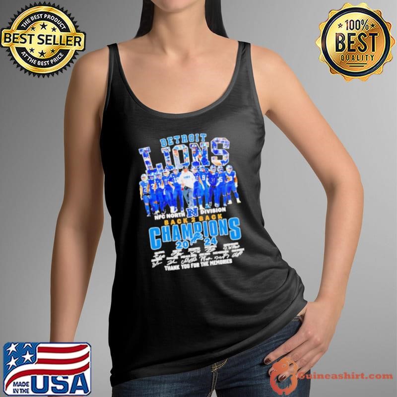 Detroit Lions NFC North Division back 2 back Champions 2024 thank you for the memories Tank Top
