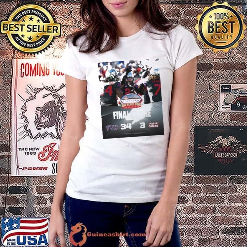 Final Score TCU Horned Frogs Vs Louisiana Ragin Cajuns 34 3 Score New Mexico Bowl Riff Ram Bah Zoo Poster shirt