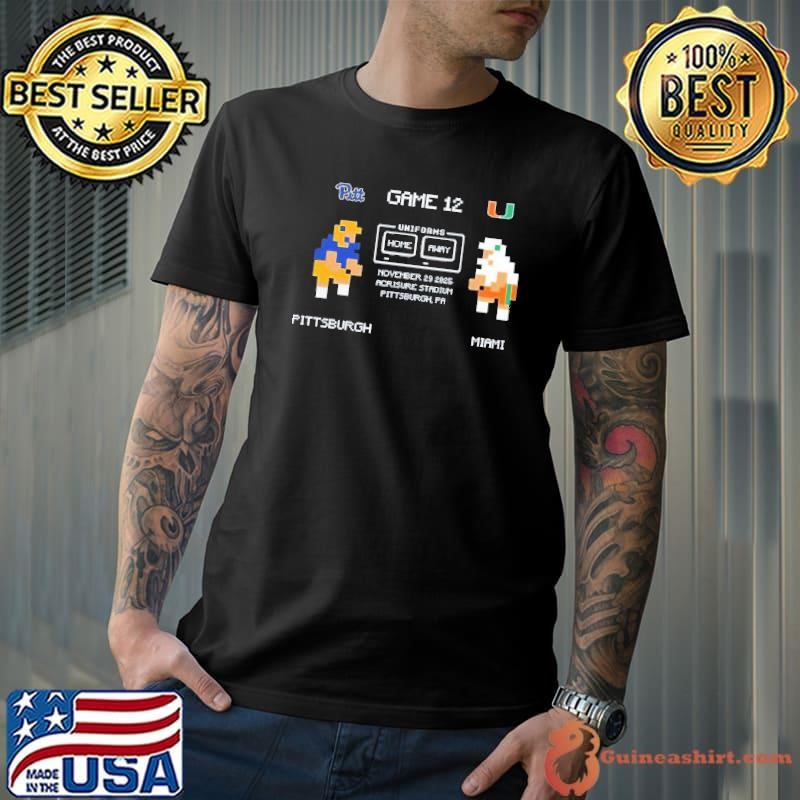 Game 12 Pittsburgh Panthers Vs Miami Hurricanes Uniforms Home Away November 29 2025 Acrisure Stadium 8-bit shirt