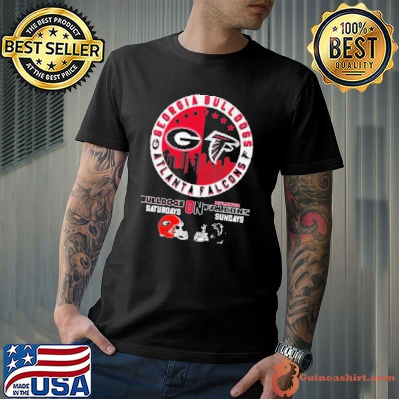 Georgia Bulldogs On Saturday x Atlanta Falcons On Sunday Logo Shirt