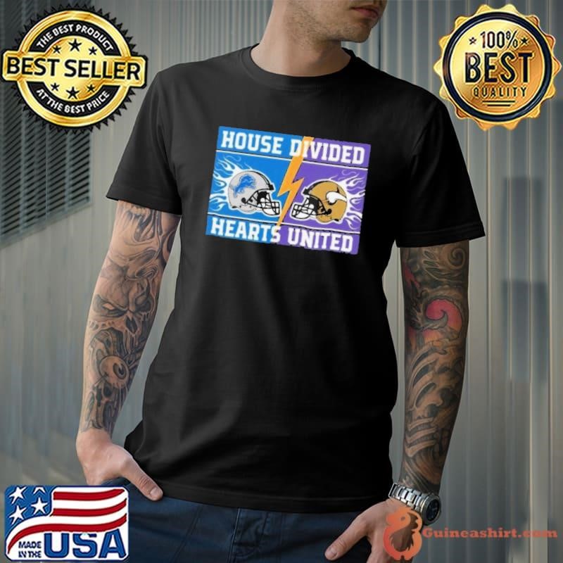 House Divided Detroit Lions Vs Minnesota Vikings Hearts United Unisex