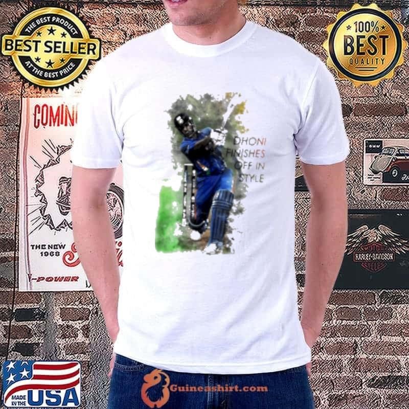 India National Cricket Team Dhoni Finishes Off In Style Shirt