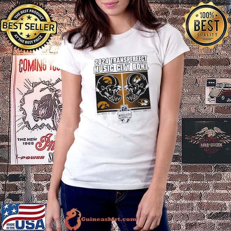 Iowa Hawkeyes Football Vs Mizzou Tigers Football 2024 Transperfect Music City Bowl Champion shirt
