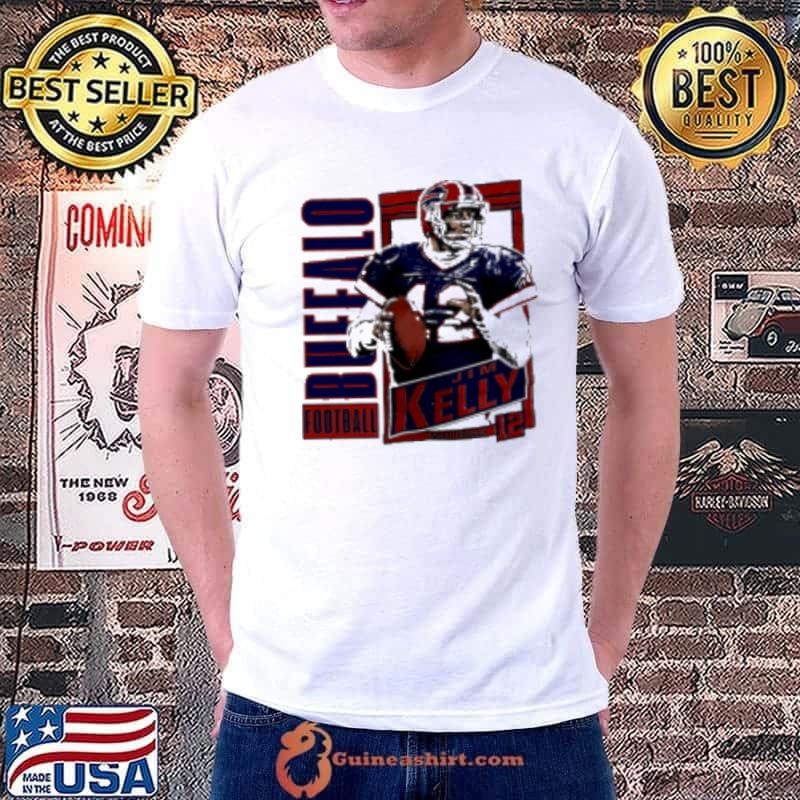 Jim Kelly Vintage Heather Royal 12 Buffalo Bills Shirt
