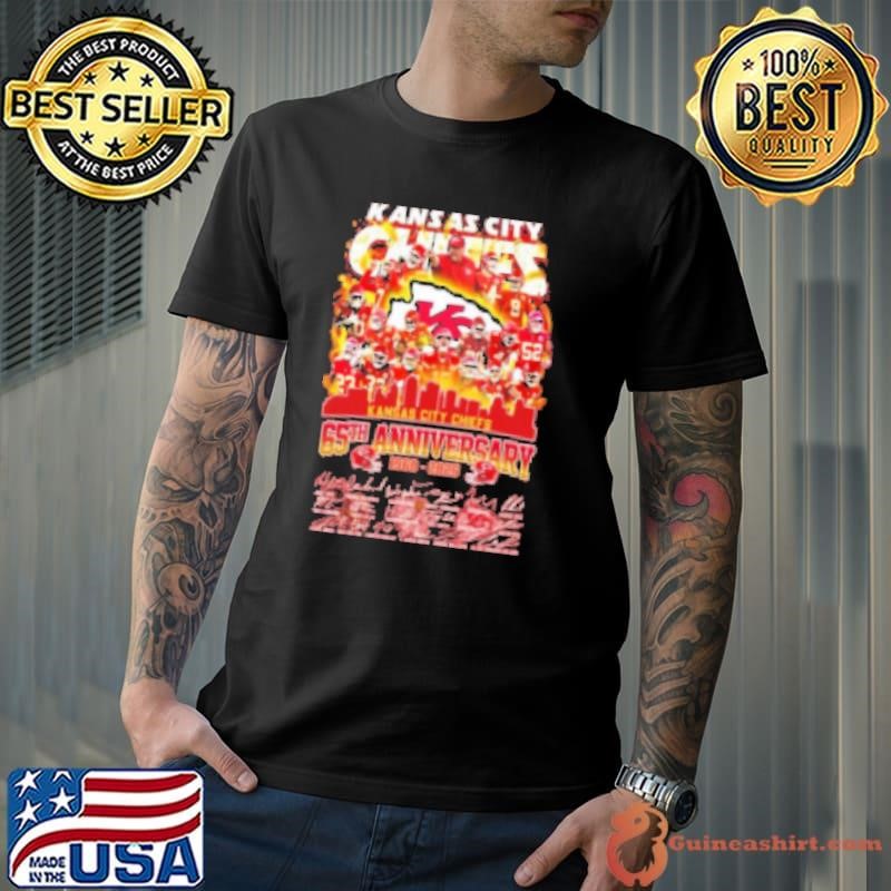 Kansas City Chiefs 65th Anniversary 1960 2025 Skyline Signatures Shirt