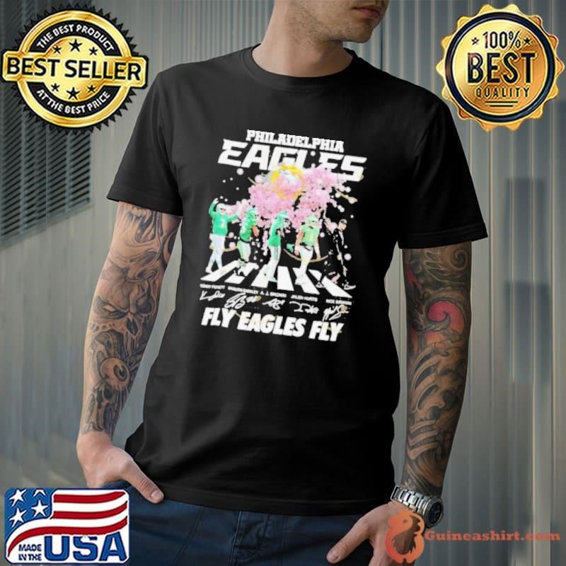 Kenny Pickett Saquon Barkley Aj Brown Jalen Hurts Nick Sirianni Philadelphia Eagles Coach Fly Eagles Fly Signatures Shirts Unisex