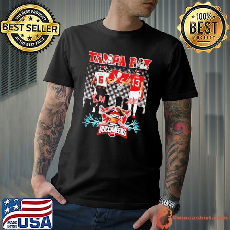Mayfield and Evans city skyline Tampa Bay Buccaneers signatures shirt