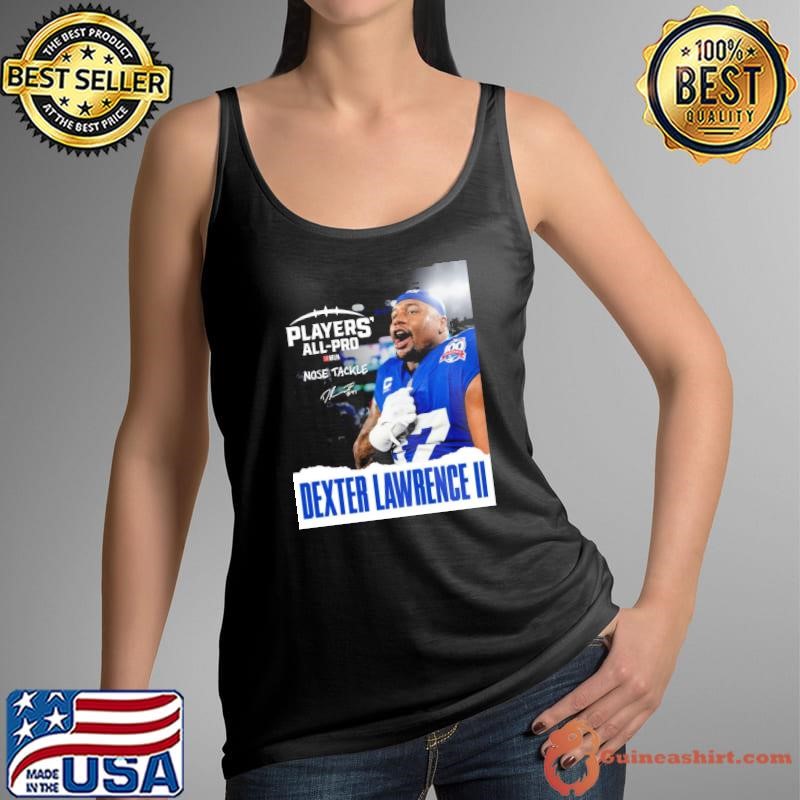 New York Giants Dexter Lawrence II Players’ All-Pro NFLPA Nose Tackle Signature Poster Tank Top