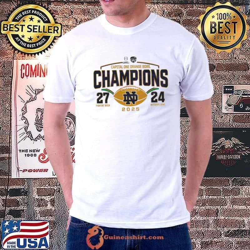 Notre Dame Fighting Irish Playoff 2025 Orange Bowl Champions Shirt