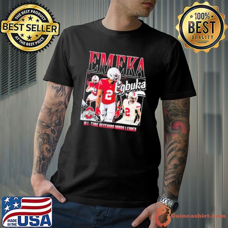 Ohio State Buckeyes Football #2 Emeka Egbuka All Time Receiving Yards Leader Graphic shirt