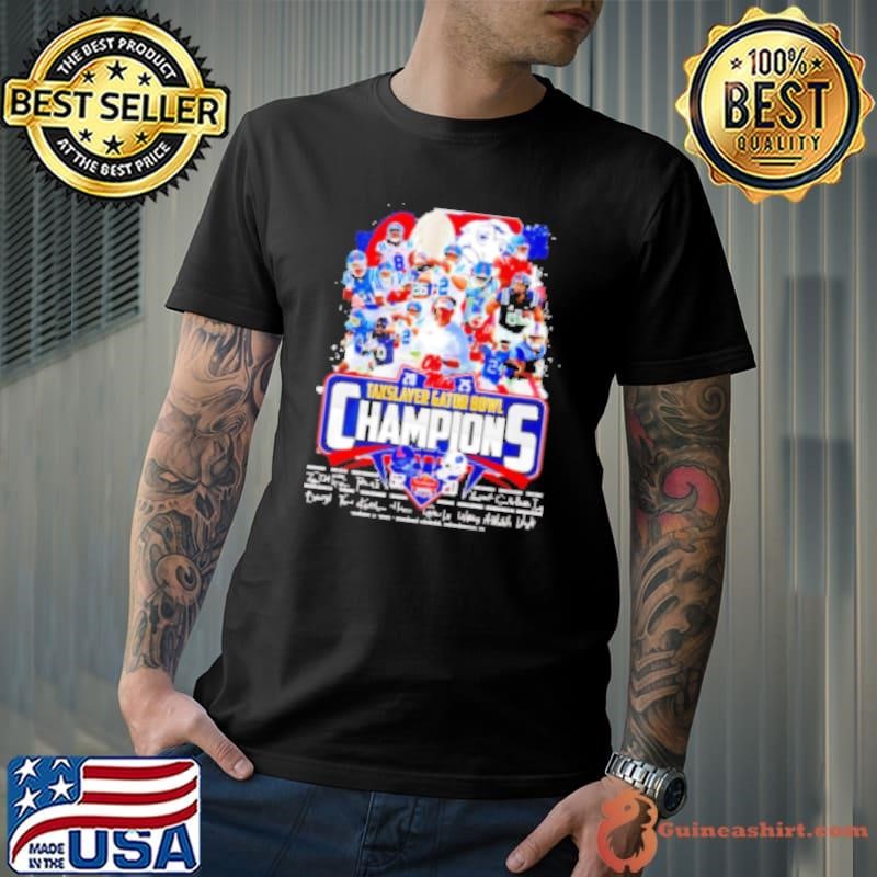 Ole Miss 2025 Taxslayer Gator Bowl Champions signatures Shirt