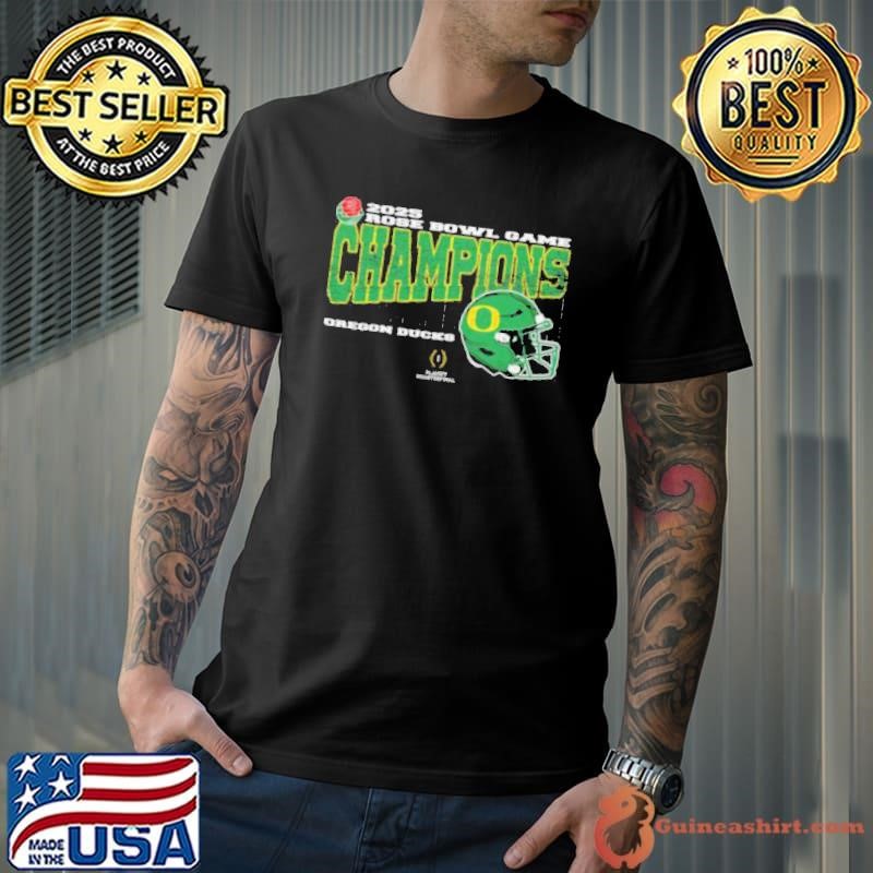 Oregon Ducks 2025 Rose Bowl Game Champions College Football Playoff Quarterfinal Vintage Style With Helmet Shirt