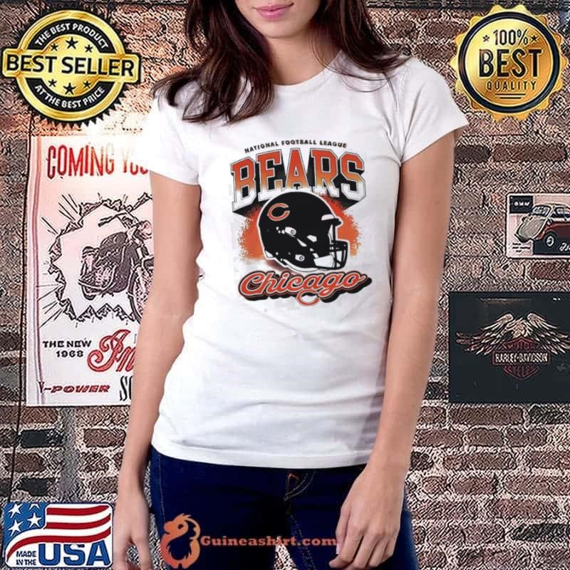 Retro NFL Chicago Bears Football Helmet Logo Ladiestee
