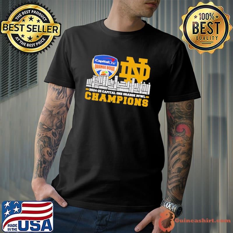 Skyline city 2024 25 Capital One Orange Bowl Champions Notre Dame Fighting Irish names shirt
