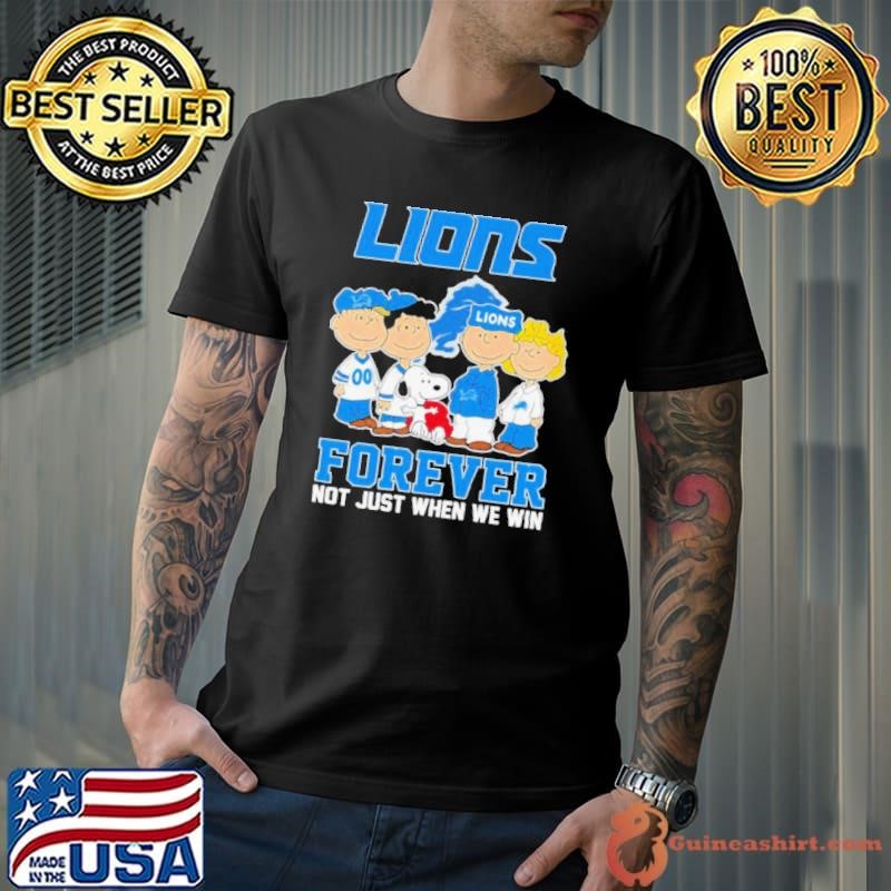 Snoopy and Friends Detroit Lions forever not just when we win football cartoon shirt